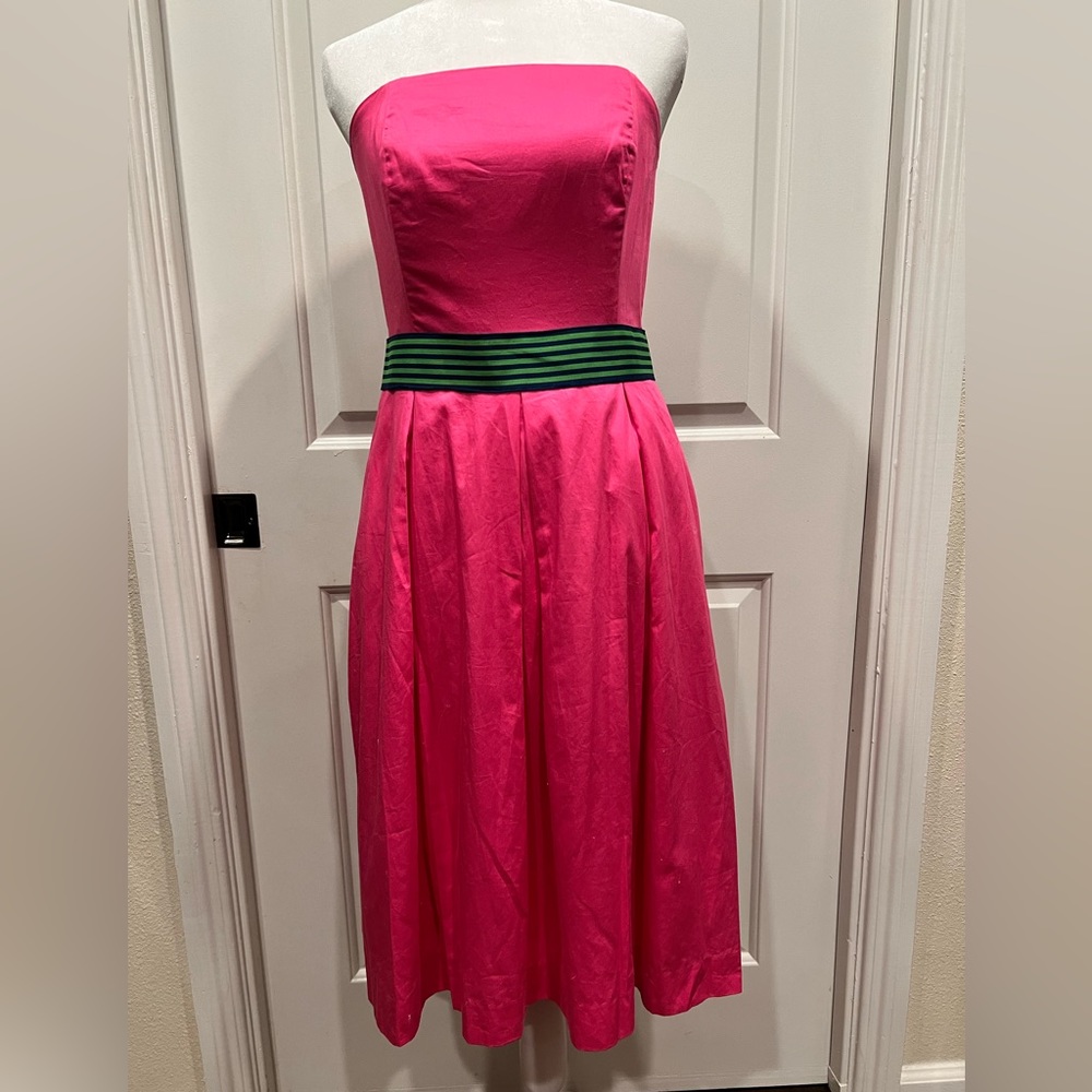 NWOT Lilly Pulitzer Pink Strapless Dress Grosgrain Ribbon Size 4